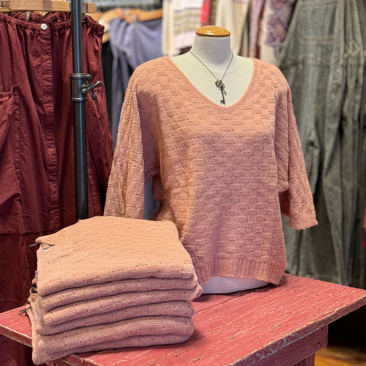 Basketweave Texture Sweater