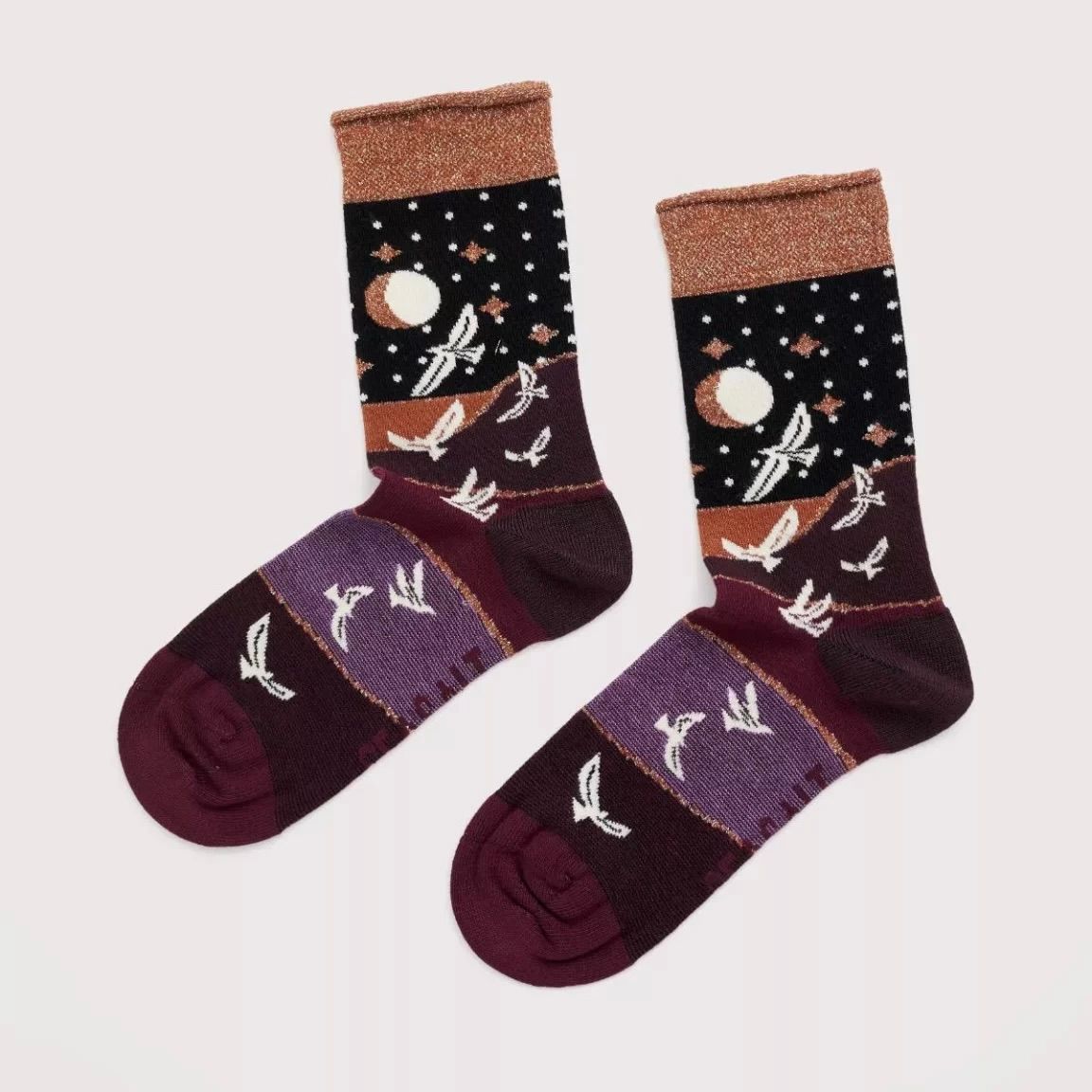 Snowy Scenes Socks, Birds