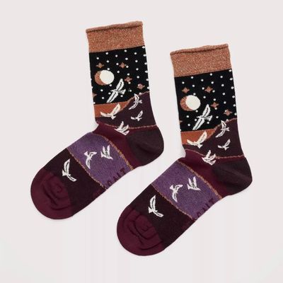 Snowy Scenes Socks, Birds