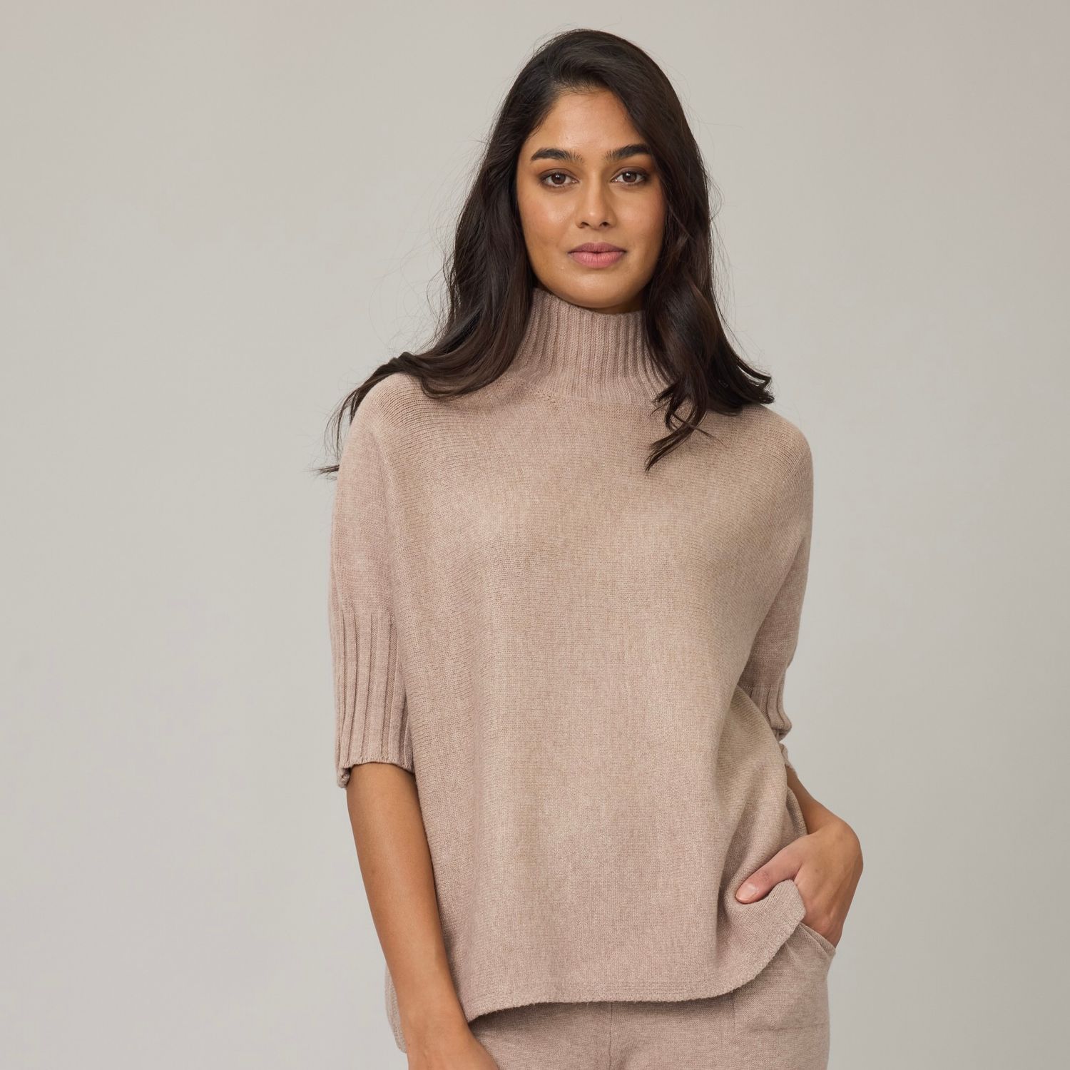 🇨🇦 Rib Funnel Neck Knit Sweater