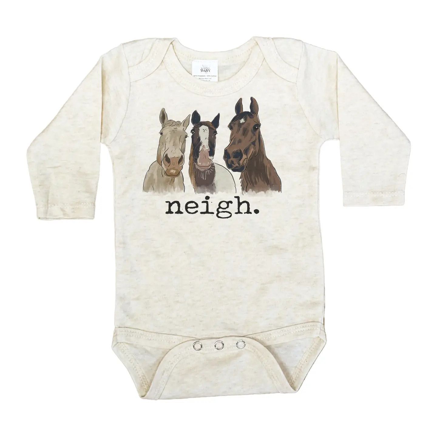 Onesie, &quot;Neigh&quot; Three Horse