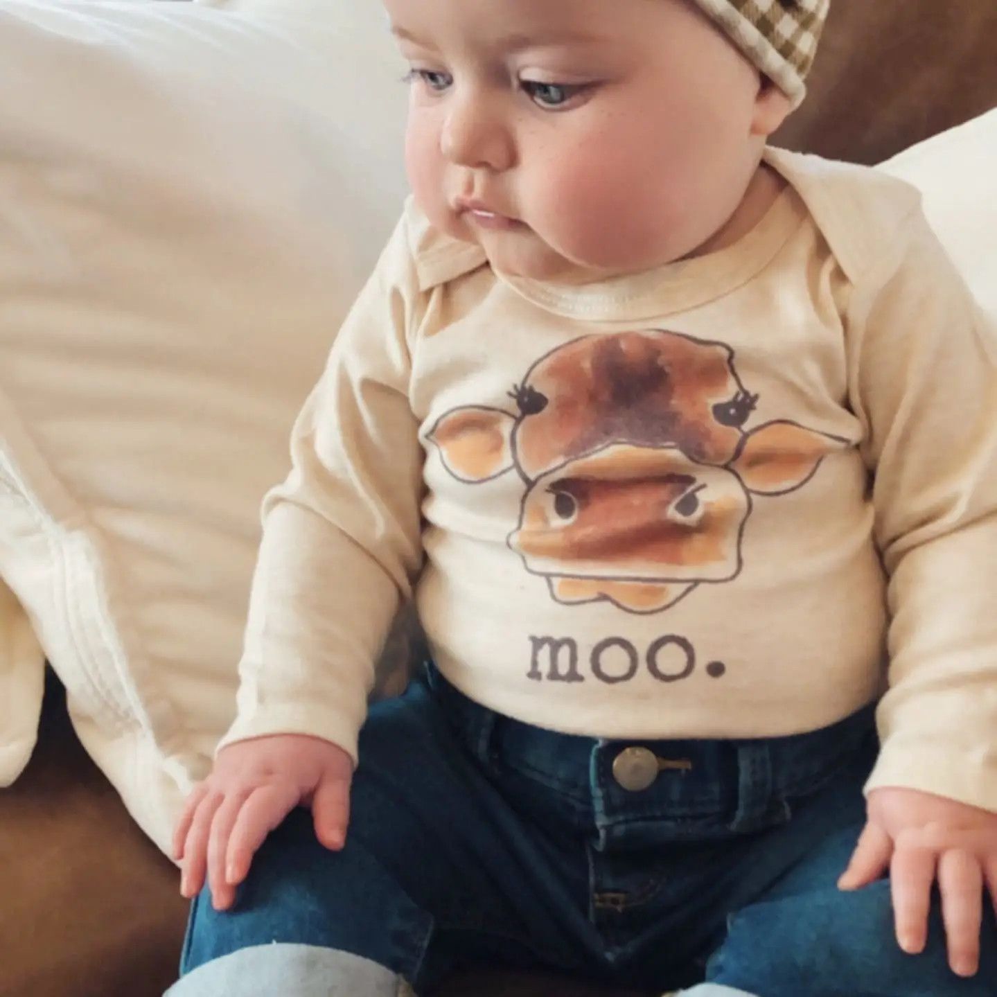 Onesie, &quot;Moo&quot; Cow