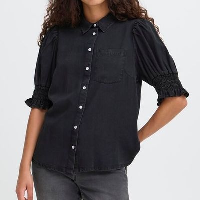 Borgie Gathered Sleeve Shirt