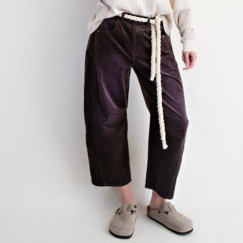 Stretch Corduroy Barrel Pants