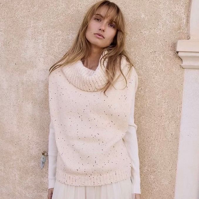 Sleeveless Sequin Studded Sweater Vest