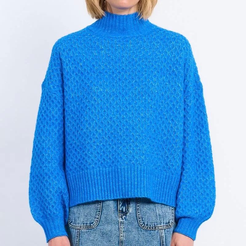 Criss Cross Mock Neck Sweater