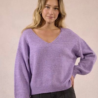 Mini Sequin V Neck Sweater