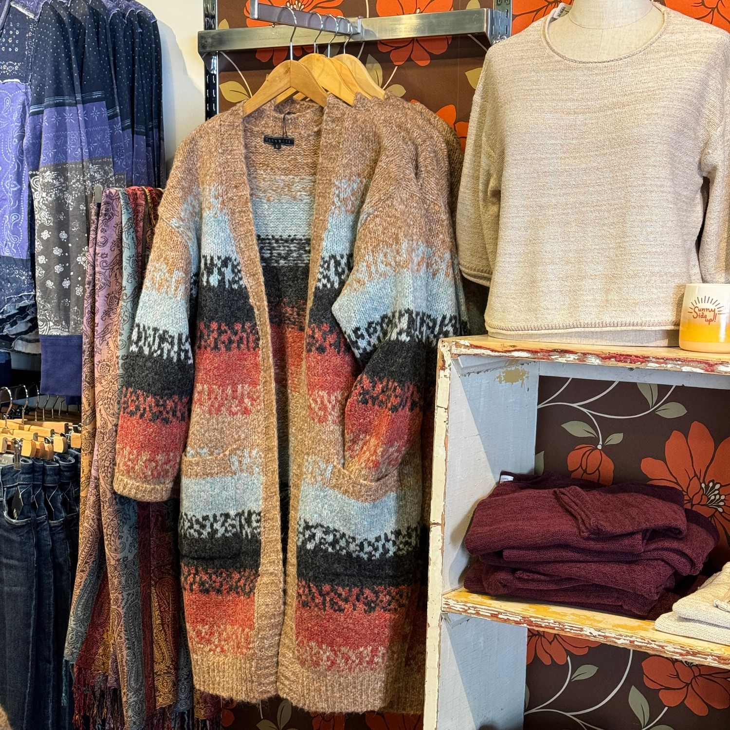 🇨🇦 Long Knit Cardi, Sepia