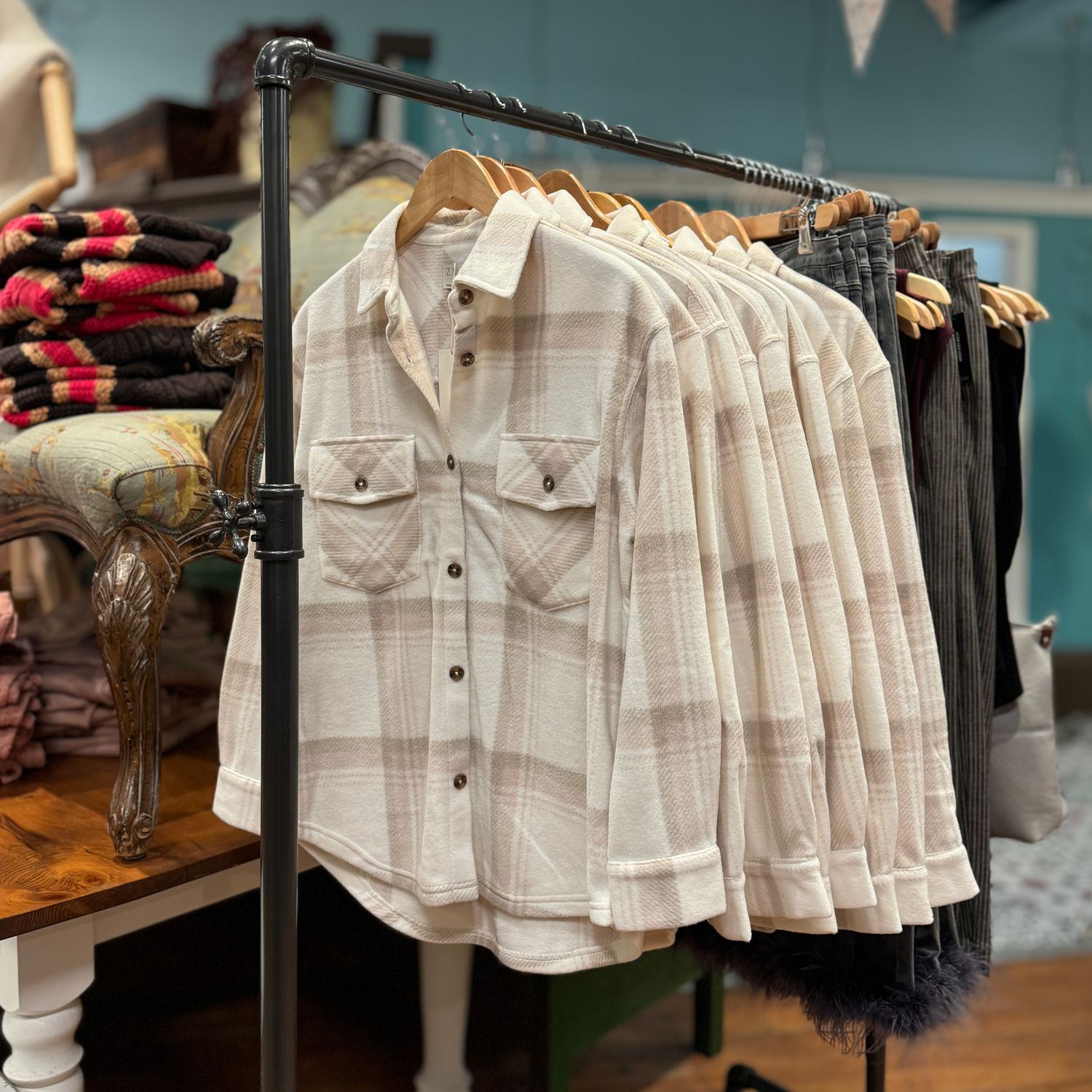 Hiker Two Tone Plaid Jacket, Smokey