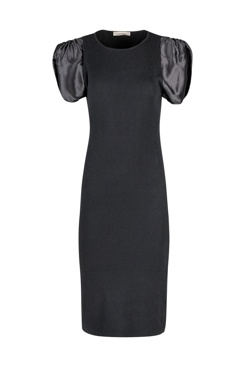 Knit Ruched Shoulder Sleeve Dress