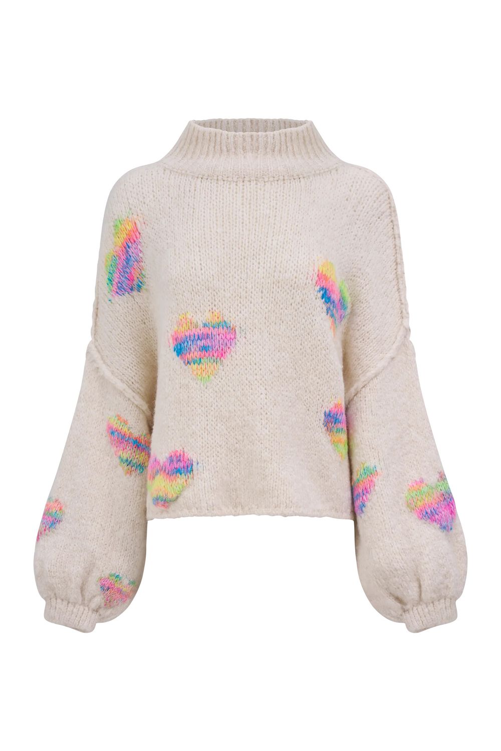 🇨🇦 Slouchy Variegated Heart Sweater