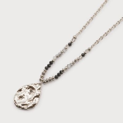 🇨🇦 Long Pendant Necklace, Silver