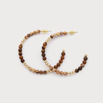 🇨🇦 Wood and Metal Beads Hoops