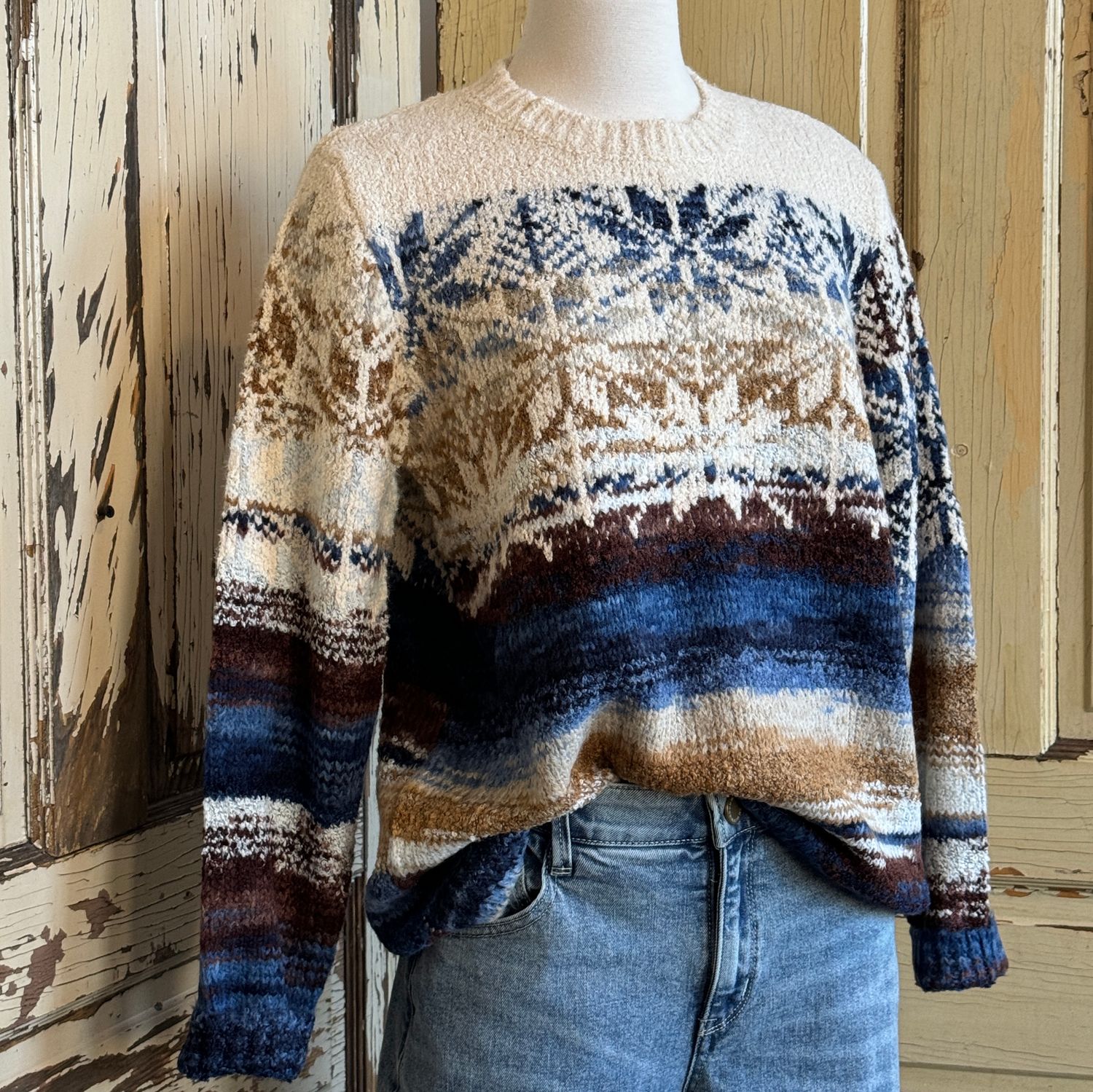 Knit Nordic Pattern Sweater