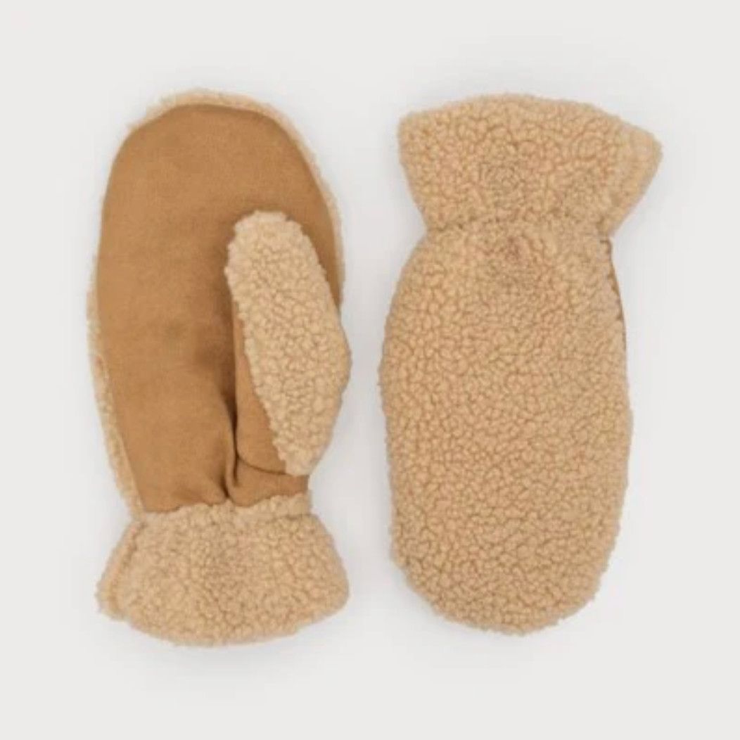 Puffer Mittens, Tan