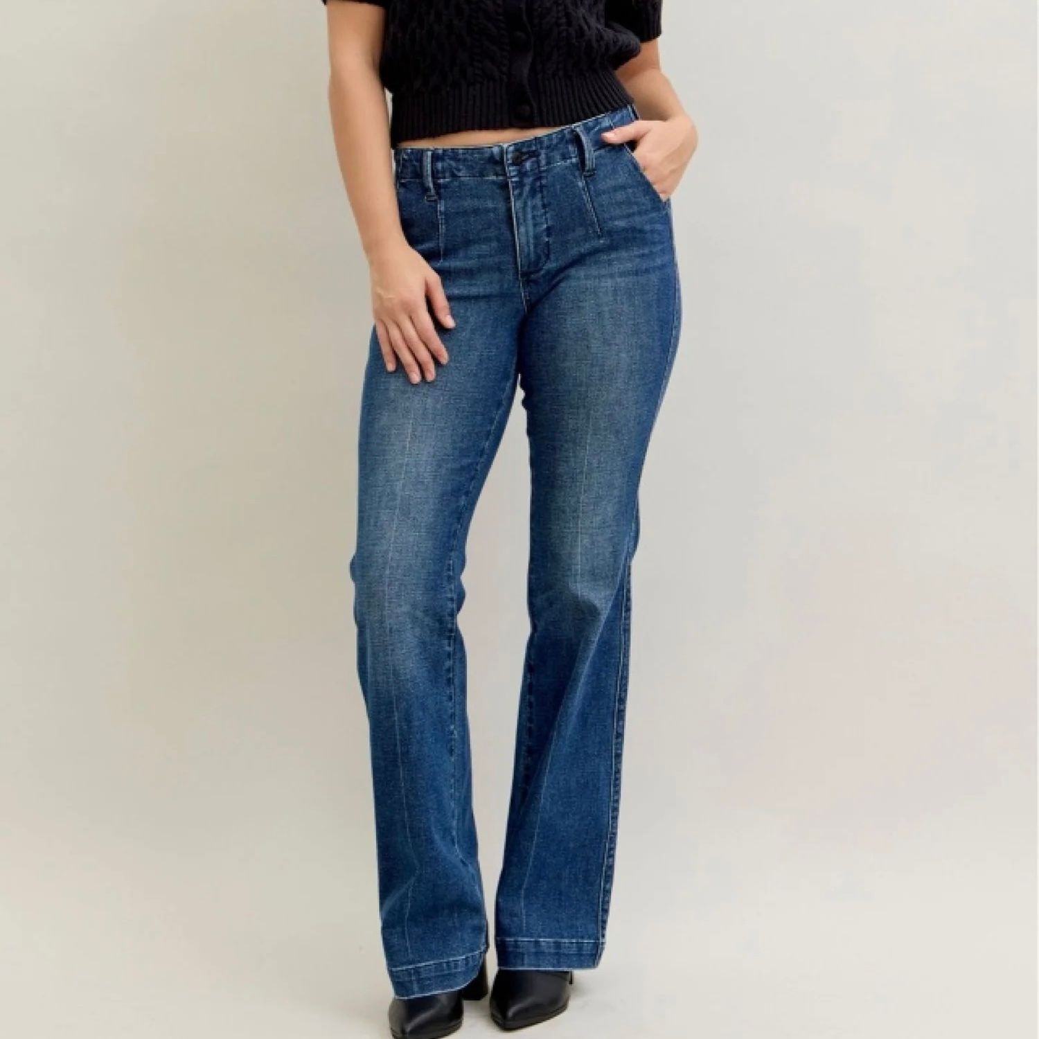Mid Rise Tummy Control Bootcut Jeans
