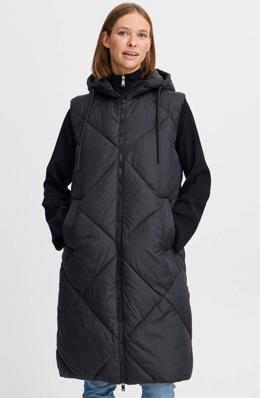 Bomina Long Diamond Puffer Vest