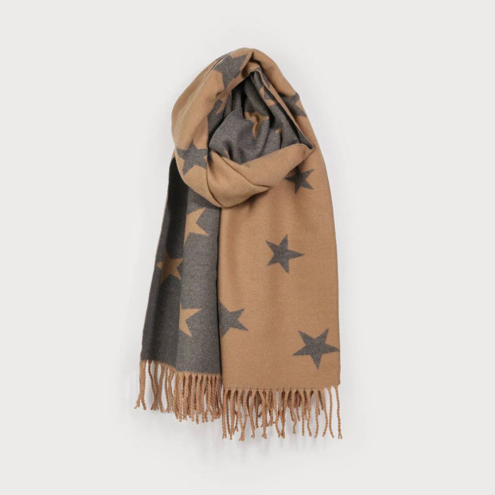 Soft &amp; Warm Reversible Scarf w/ Stars