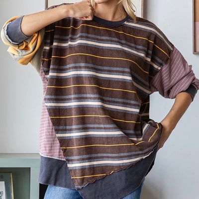 Multicolour Striped Oversized Top