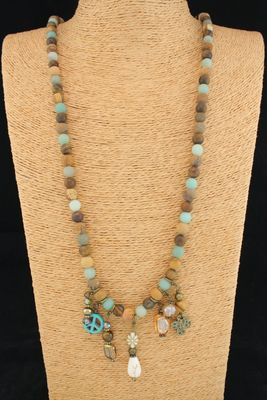 Beaded Charm Style Necklace