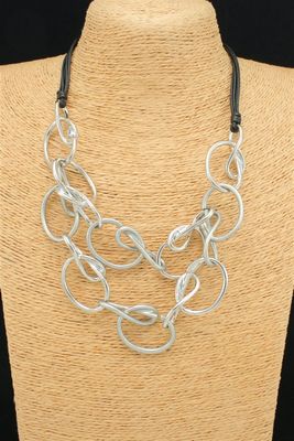 Dbl Strand Lg Link and Cord Necklace