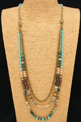 Triple Long Strand Necklace
