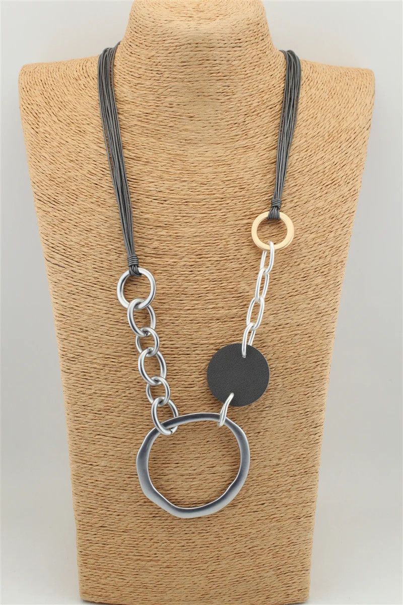 Mixed Link &amp; Cord Necklace