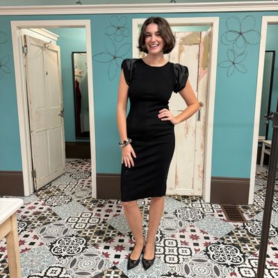 Knit Ruched Shoulder Sleeve Dress