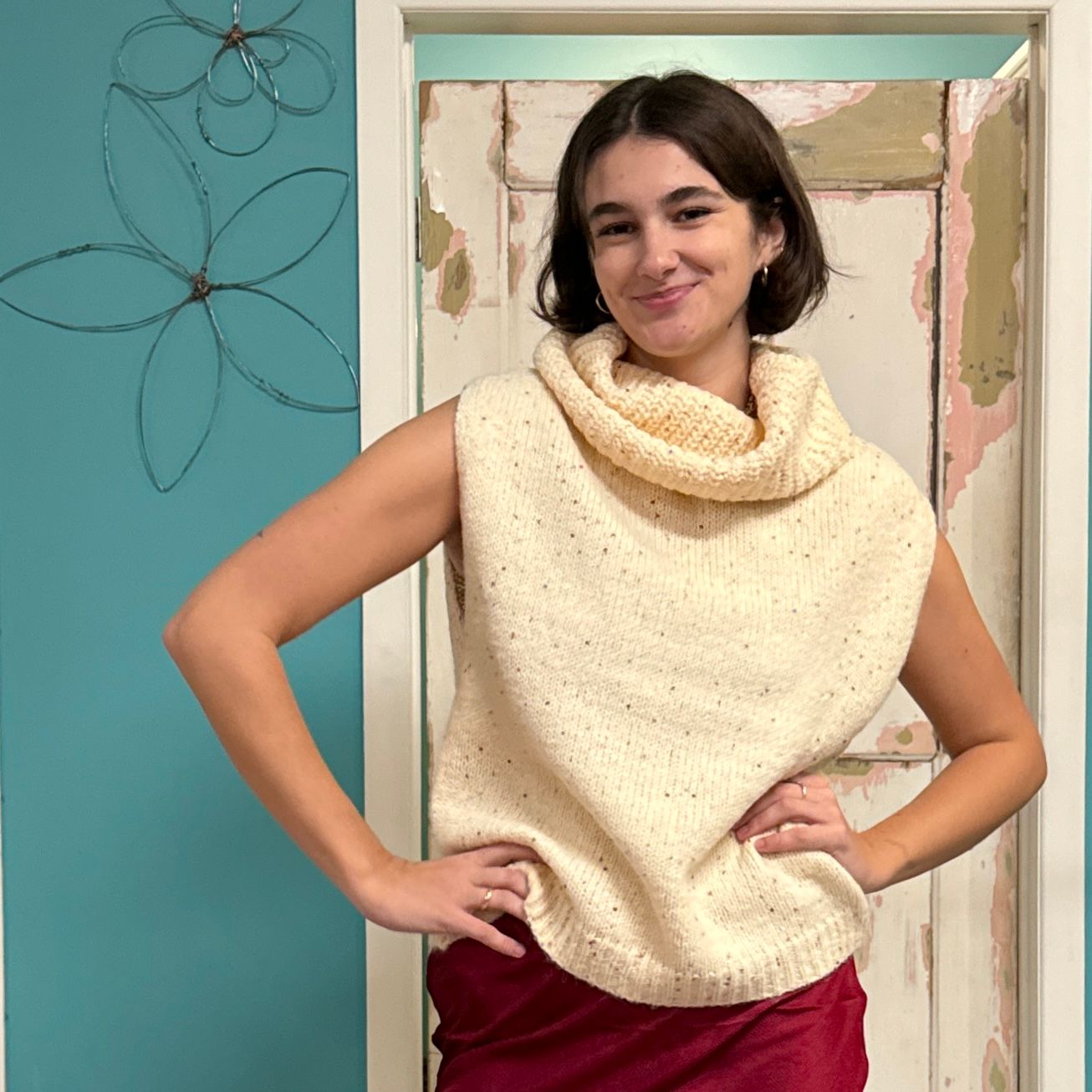 Sleeveless Sequin Dusted Sweater Vest