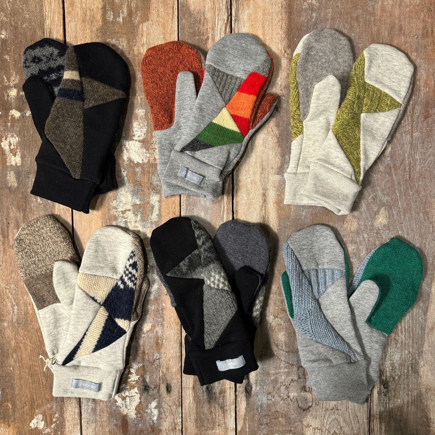 🇨🇦 Skye Mitts, OOAK, Upcycled Wool (3 base colours)