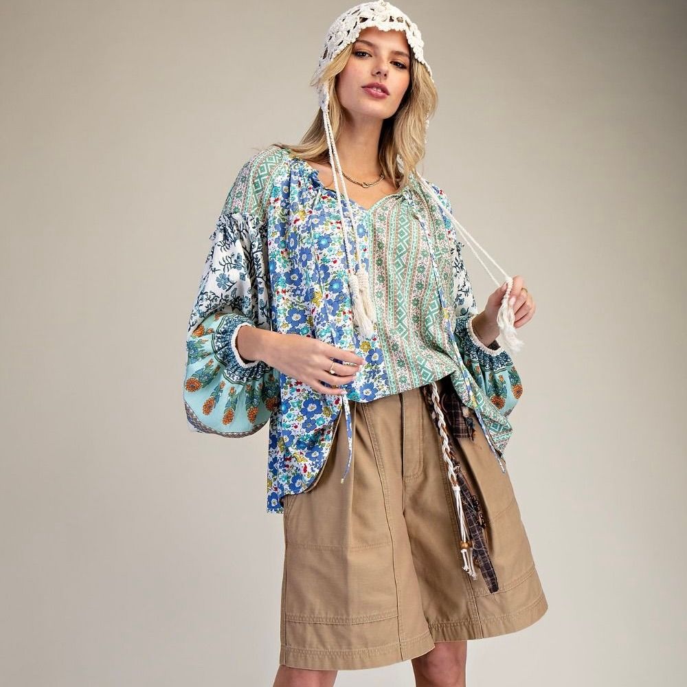 Floral &amp; Mix Pattern Blouse