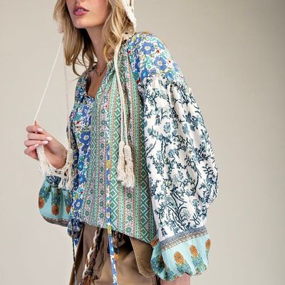 Floral &amp; Mix Pattern Blouse