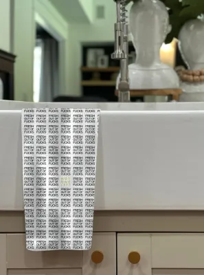 Fresh Out Of F*@ks Tea Towel