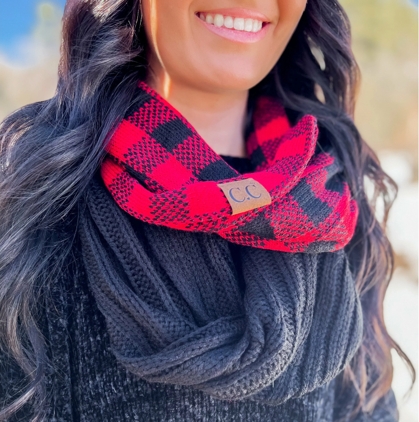 Buffalo Check Knit Scarf - SALE -