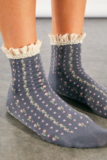 Rosebud Waffle Knit Ankle (3 colours)