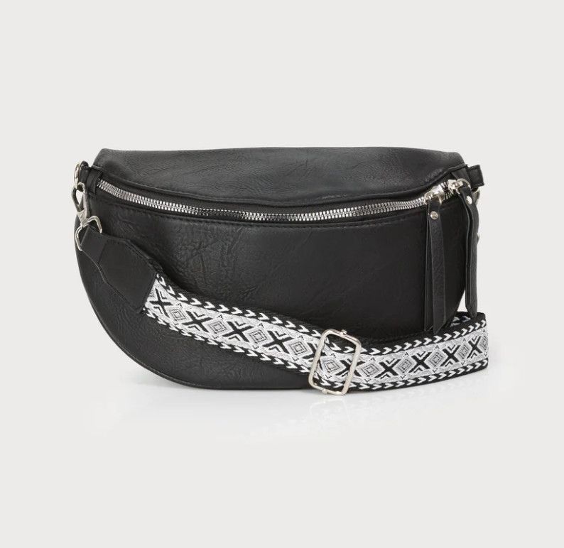 Vegan Semi Circle Belt Bag w/Strap (4 colours)