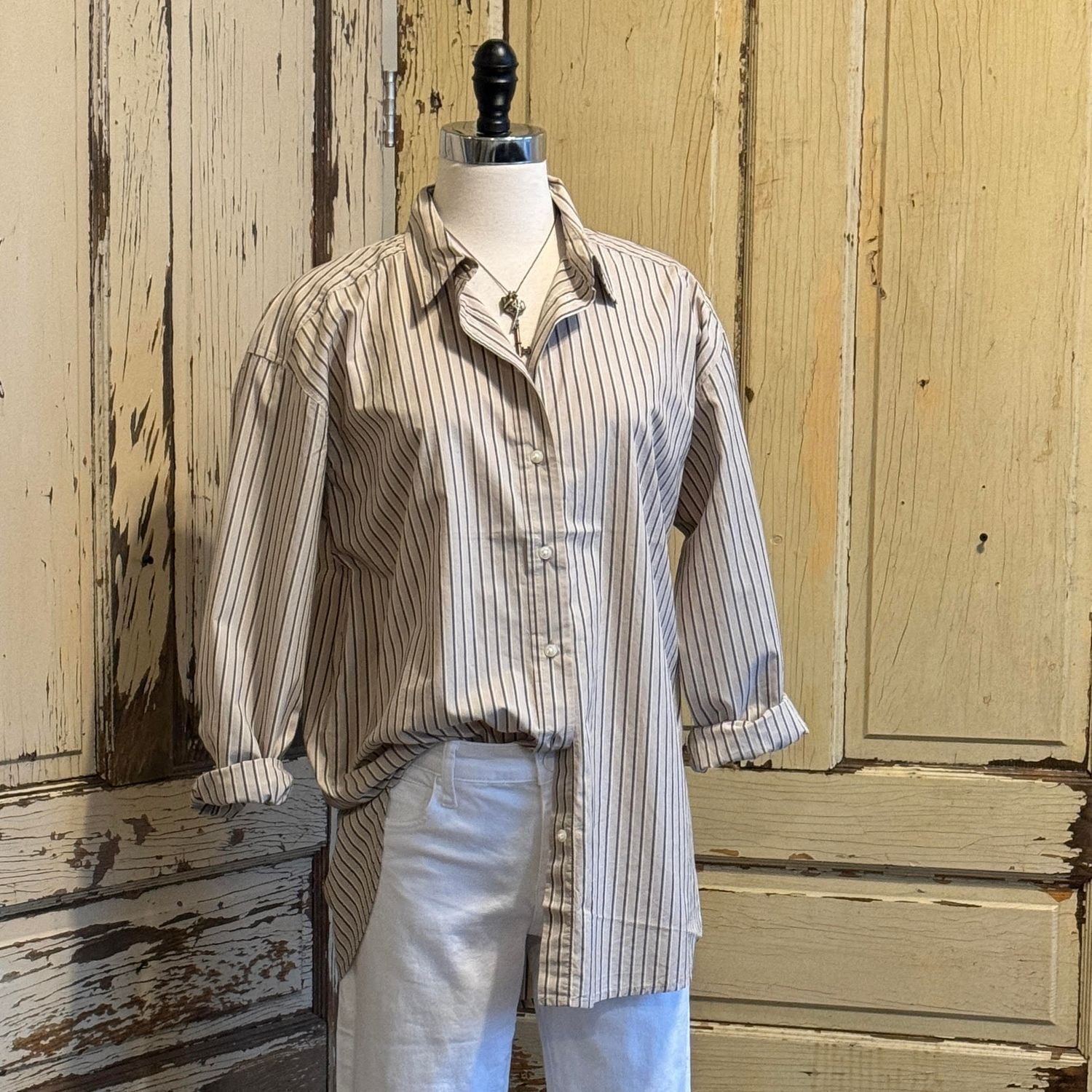 Savanna Striped Organic Cotton Shirt - SALE -