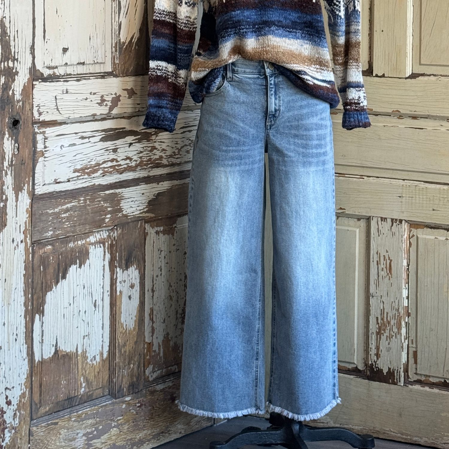 Skyrise Wide Leg Boyfriend Jean - SALE -