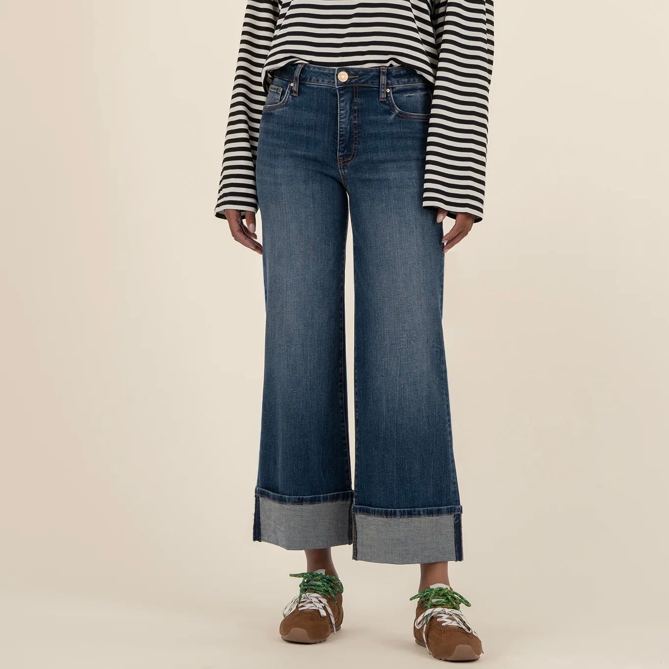 Meg High Rise, Wide Leg Roll Up Hem Jean, Interconnected - SALE -