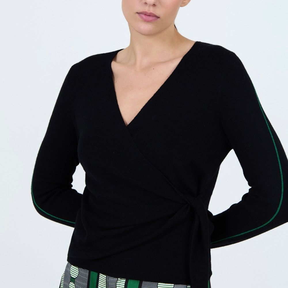 Striped Crossover Sweater - SALE -