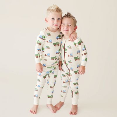 🇨🇦 Organic 2-Way Zip Romper, Trucks