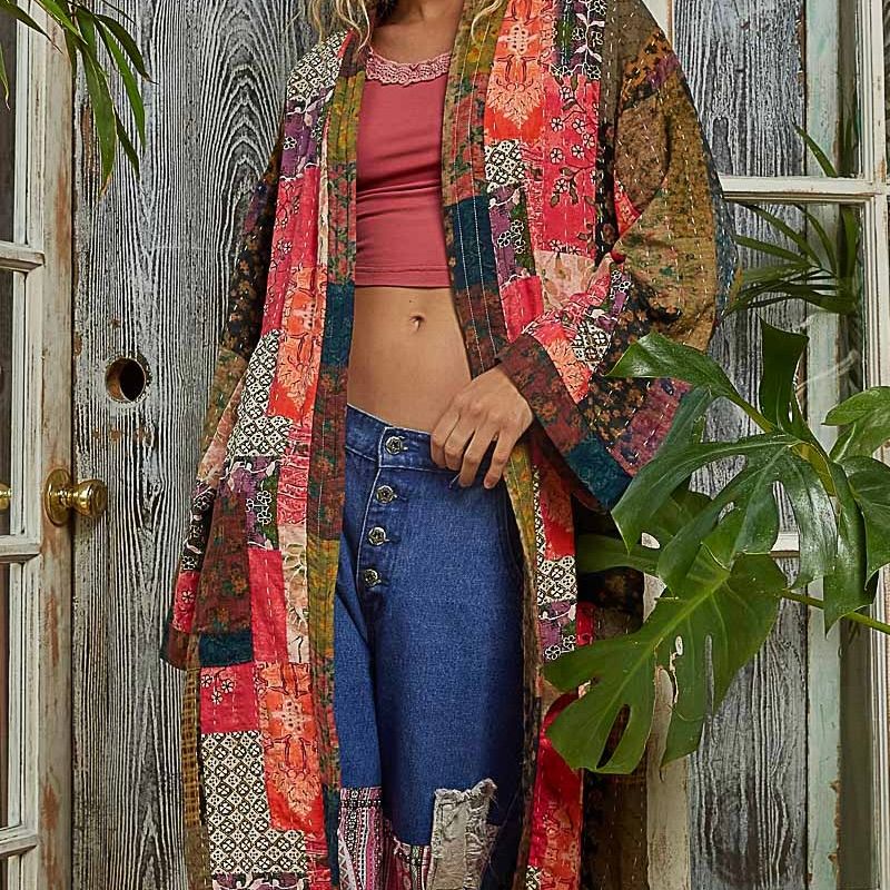 Long Patchwork Inspired Jacket - SALE -