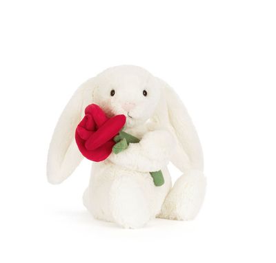 Cream Bunny with Rose