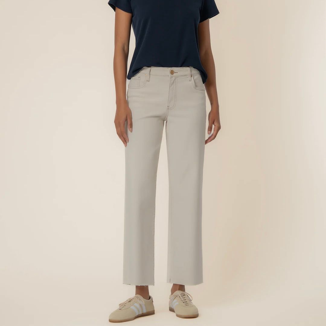 Charlotte Wide Leg Raw Hem, Ecru