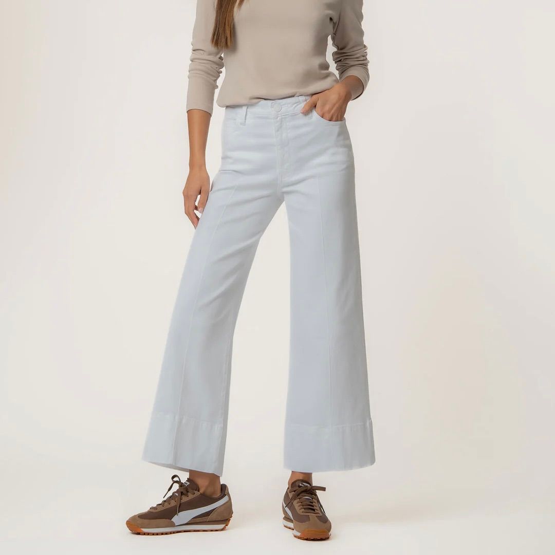 Meg Front Pin Tuck Wide Hem Basic, Optic White