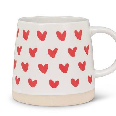 Wide Base Mug with Hearts