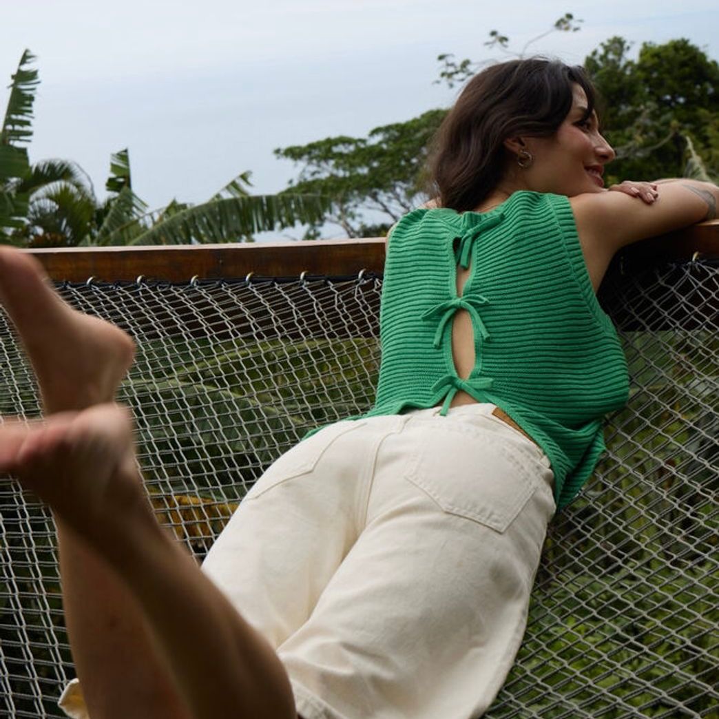 Dotties Sleeveless Tie Back Top