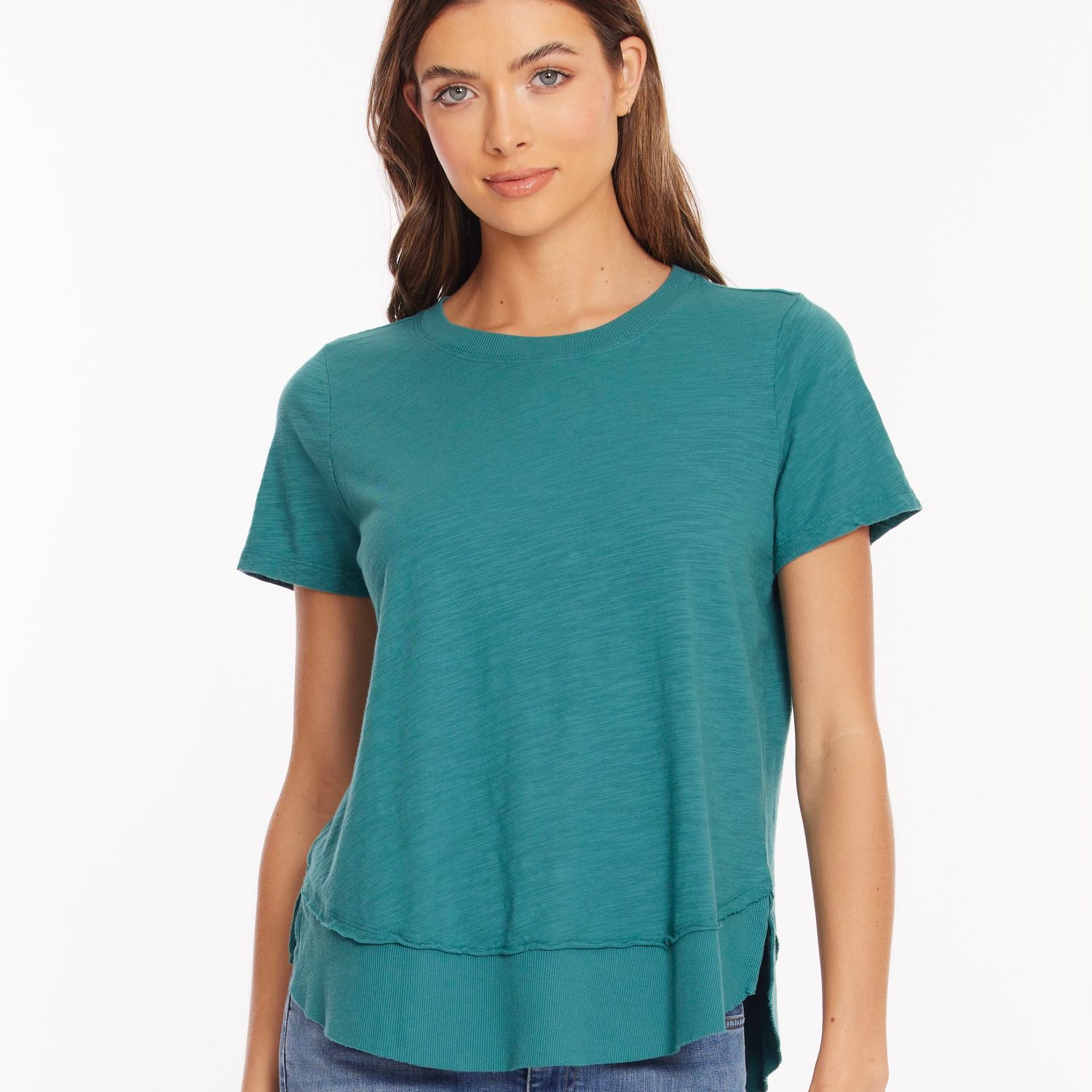 Crew Swing Tee w/Rib Detail (2 colours)