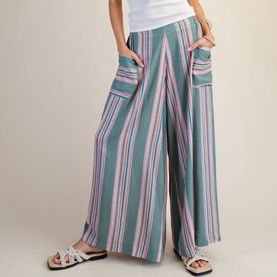 Multi Stripe Linen Pants