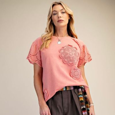 Crochet Patch Front Terry Top